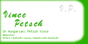 vince petsch business card